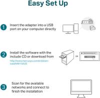 TP-LINK Mercusys MW150US 150 Mbps Nano Kablosuz USB Adaptör